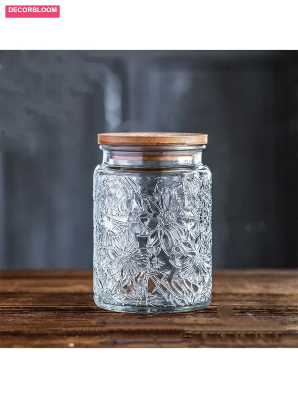 2 Pack Glass Storage Jar with Bamboo Lid 23.7 FL Oz for Kitchen Food Storage
